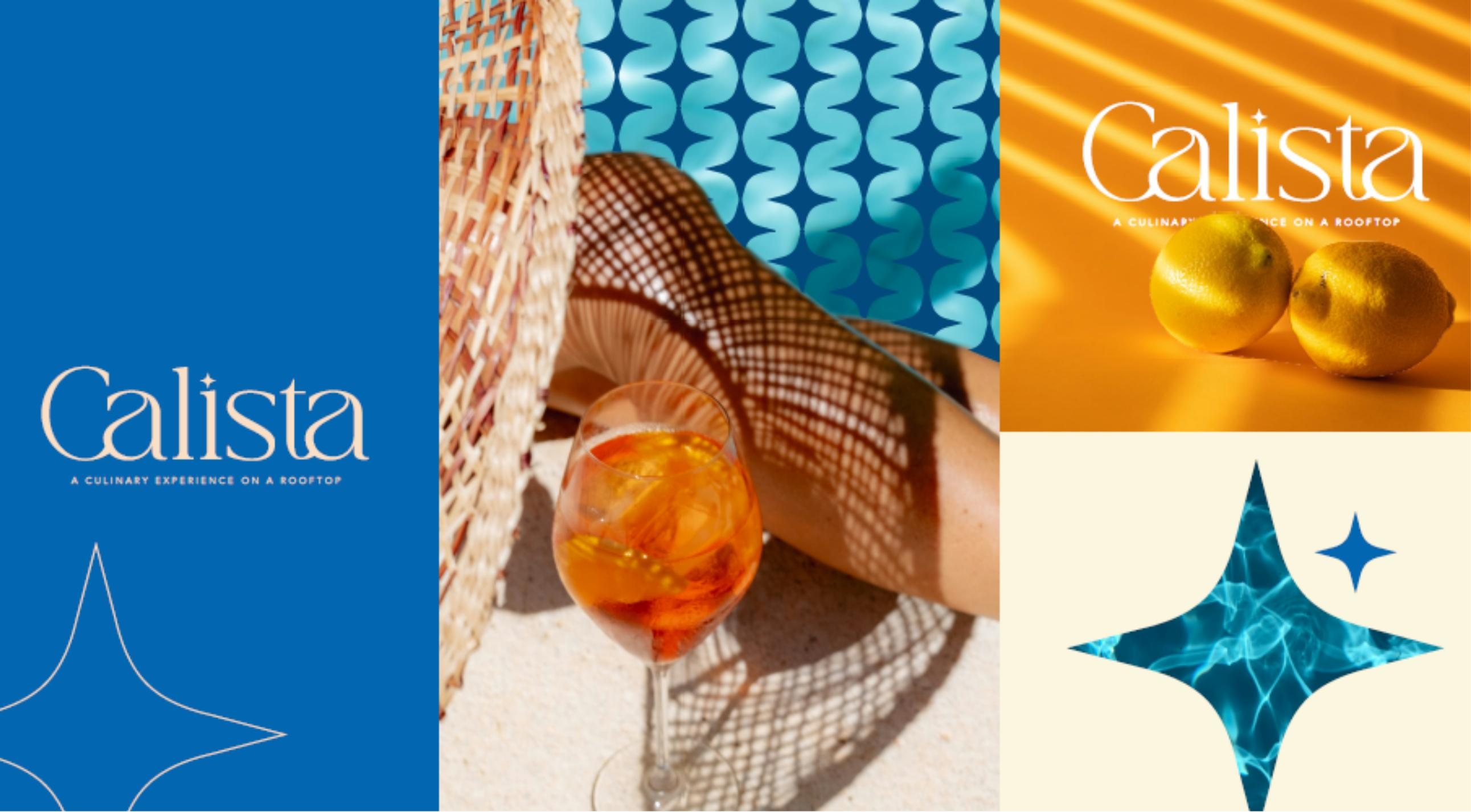 Calista branding · digital detail: A culinary experience on a rooftop