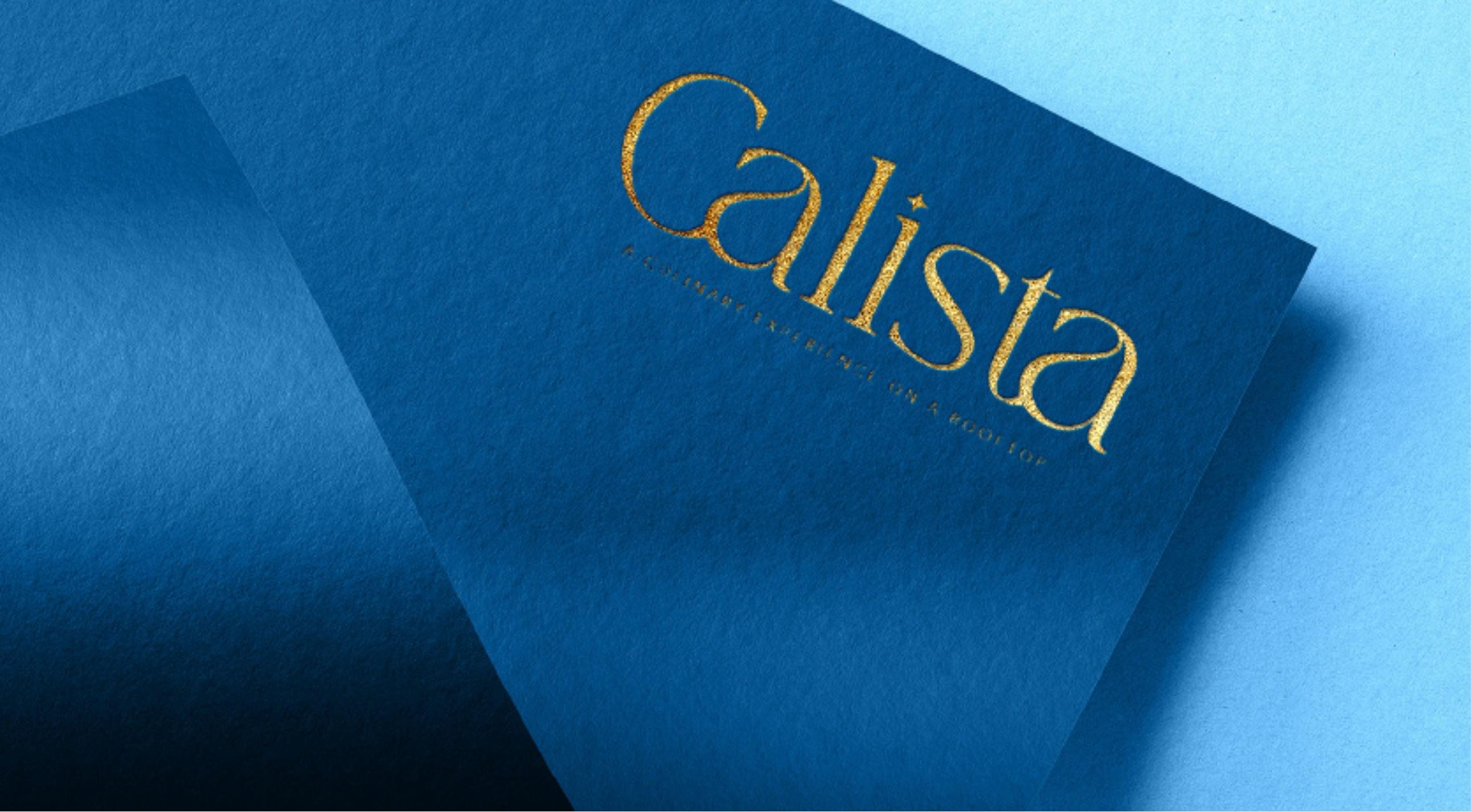 Calista branding · digital detail: A culinary experience on a rooftop