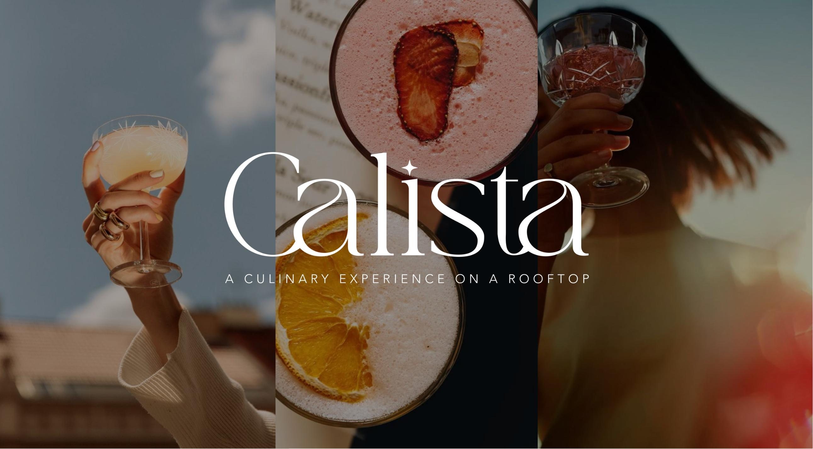 Calista branding · digital detail: A culinary experience on a rooftop