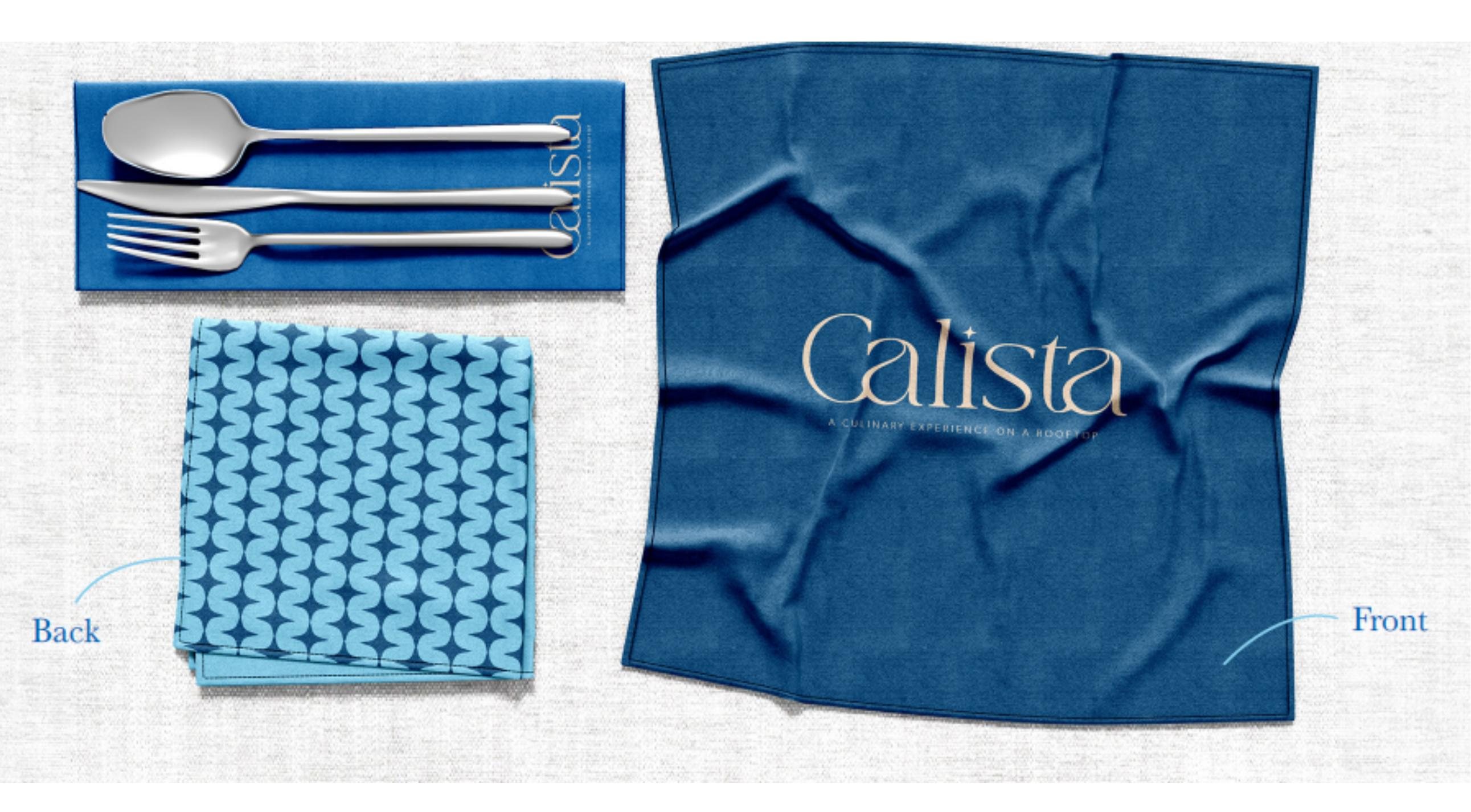 Calista branding · digital detail: A culinary experience on a rooftop