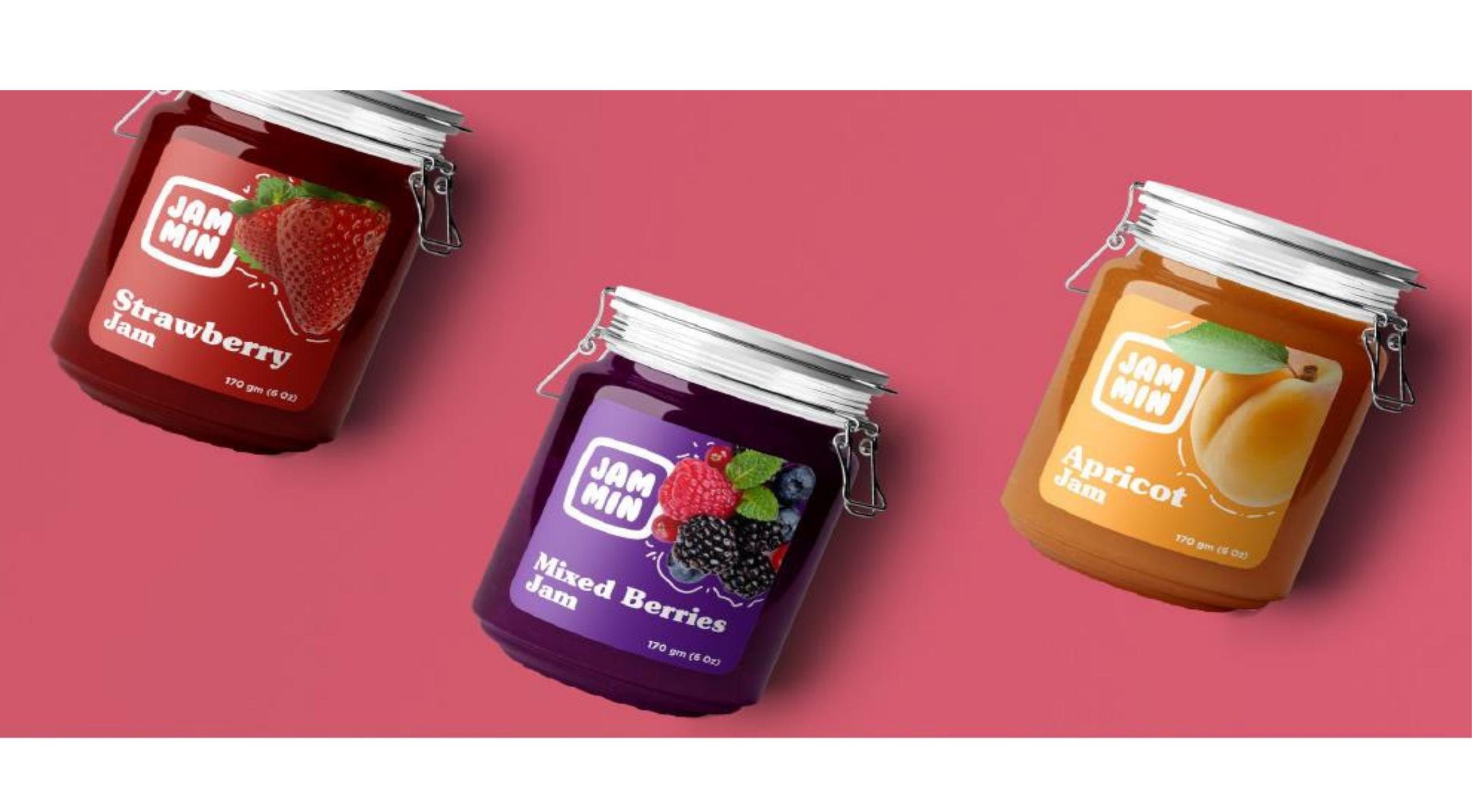 Jam Min branding detail: Fresh jam